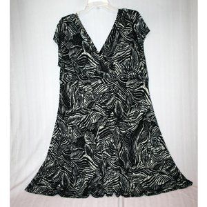 Leaf Print Cross Front/Back Dress
